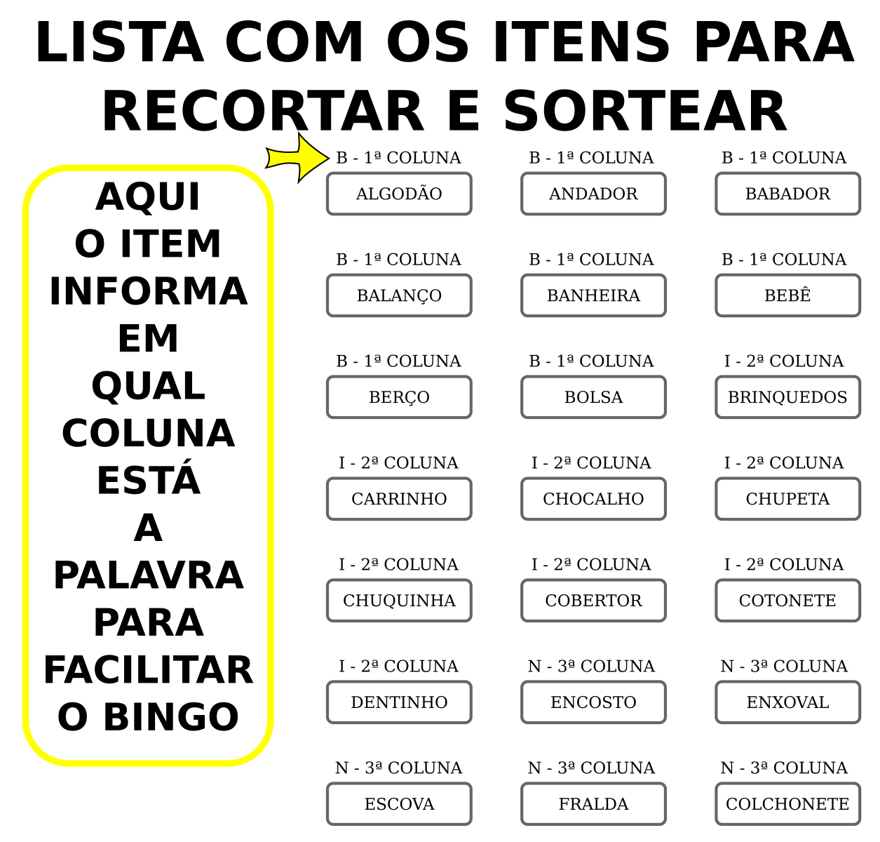 60 Cartelas Baby Bingo De Chá Revelação - Arquivo Pdf