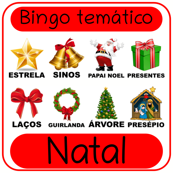 cartelas de bingo tematica natal